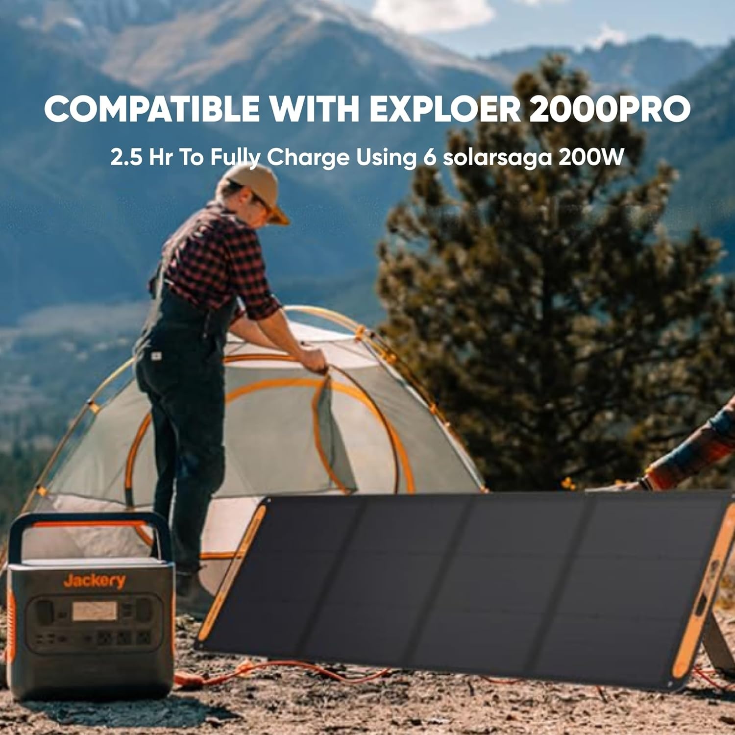 image:imageJackery SolarSaga 100 Prime Bifacial DIY Solar Panel 100W Portable Solar Charger Featuring 25 Conversion Efficiency IP68 Waterproof Solar Generator Vans Roofs Balconies RV OffGrid Cabins200 W Bifacial