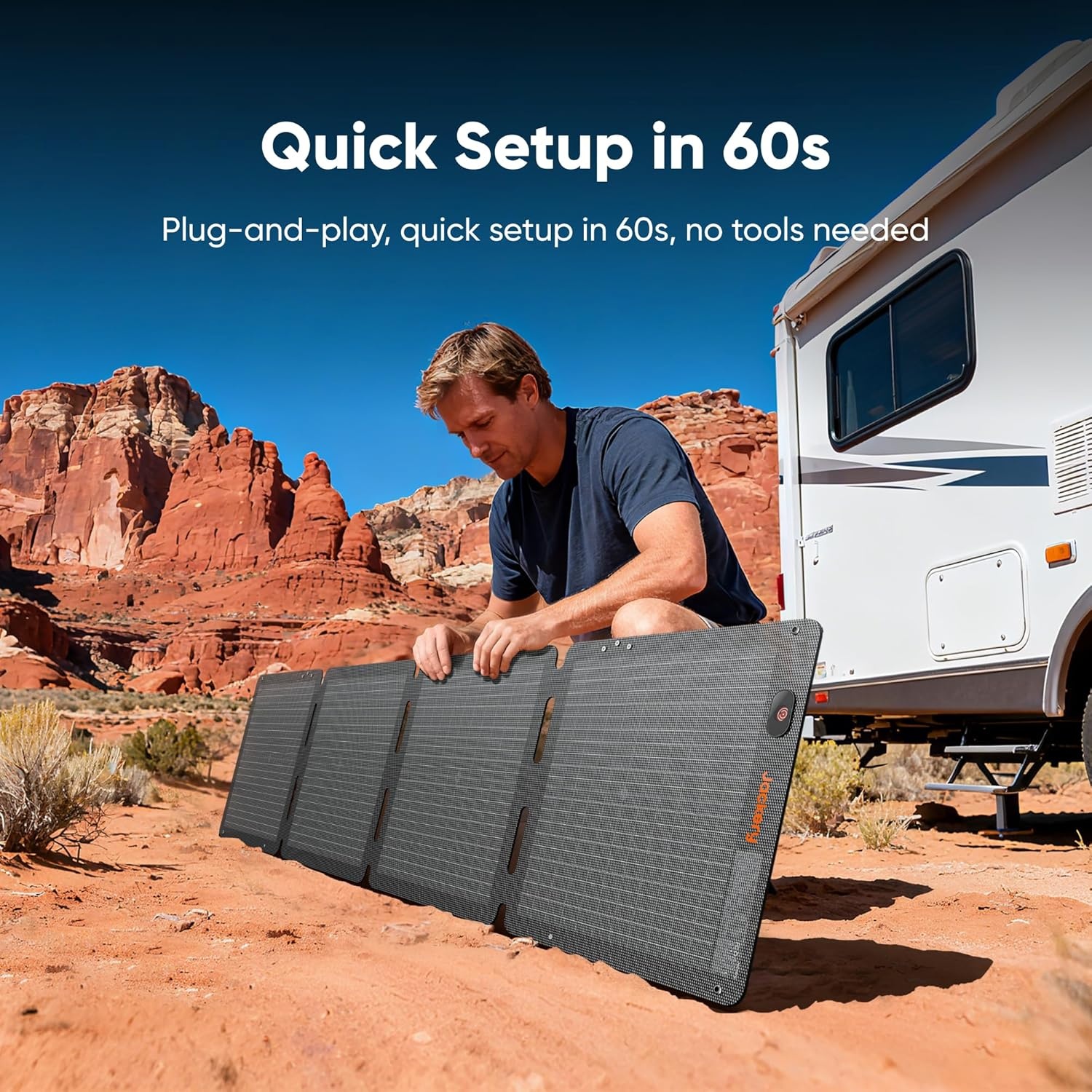 image:imageJackery SolarSaga 100 Prime Bifacial DIY Solar Panel 100W Portable Solar Charger Featuring 25 Conversion Efficiency IP68 Waterproof Solar Generator Vans Roofs Balconies RV OffGrid Cabins100W Air
