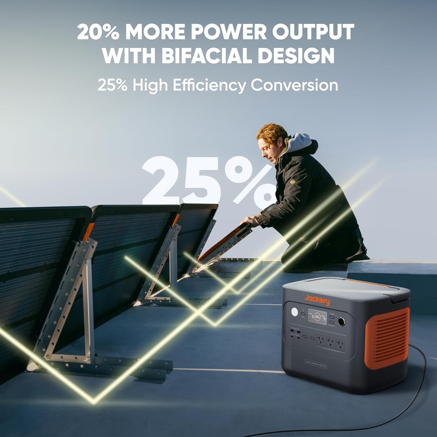 image:imageJackery SolarSaga 100 Prime Bifacial DIY Solar Panel 100W Portable Solar Charger Featuring 25 Conversion Efficiency IP68 Waterproof Solar Generator Vans Roofs Balconies RV OffGrid Cabins100W Prime