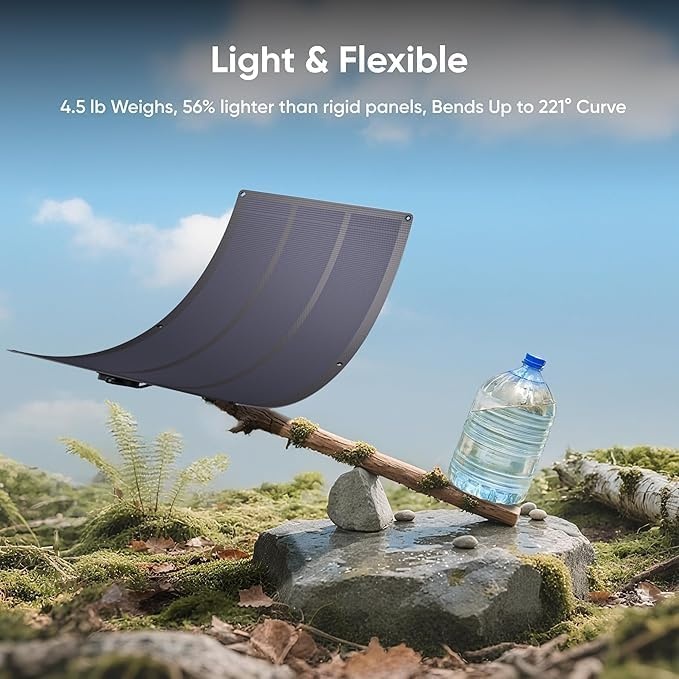 image:imageJackery SolarSaga 100W Air Solar Panel 23 Conversion Efficiency Bifacial Panels IP65 Waterproof Foldable and Portable Solar Charger for Power Stations RVs Camping OffGrid Life and PV Charging100W Light
