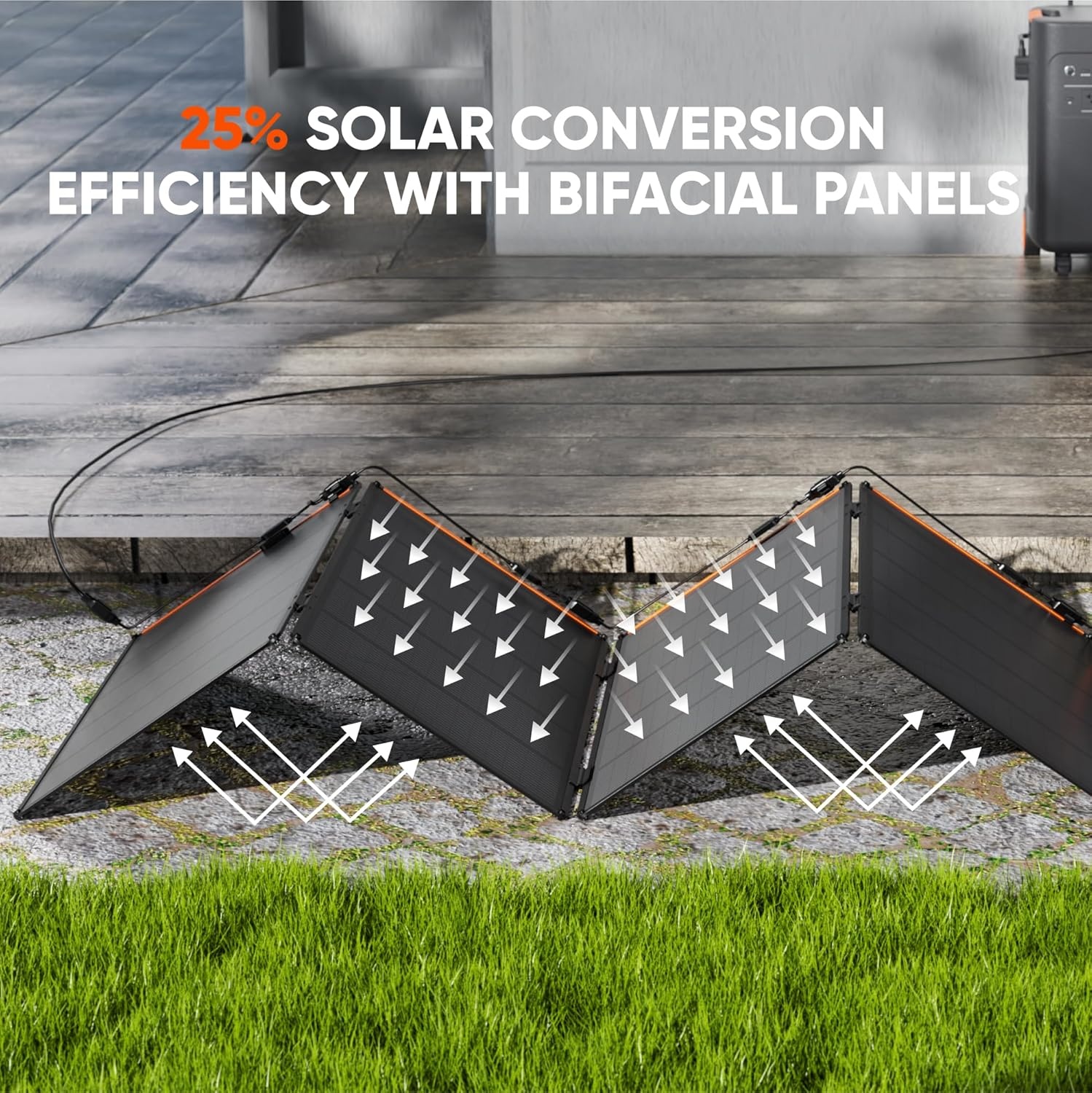 image:imageJackery SolarSaga 500X Solar Panels 500W Power Output 25 High Bifacial Conversion Efficiency Compatible with Explorer 5000 PlusIP68 Rated for Outdoor CampingRVsand OffGrid Living