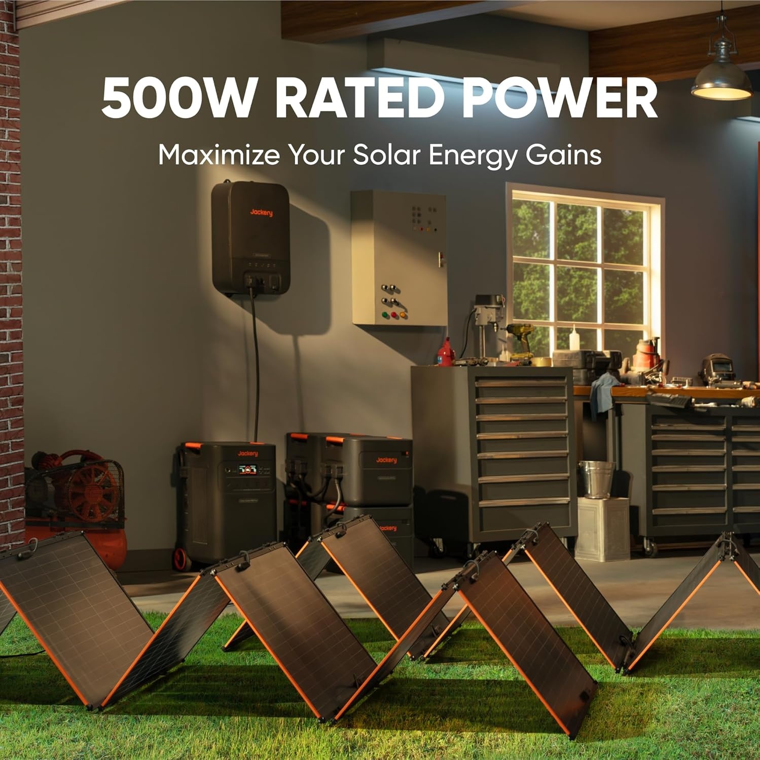 image:imageJackery SolarSaga 500X Solar Panels 500W Power Output 25 High Bifacial Conversion Efficiency Compatible with Explorer 5000 PlusIP68 Rated for Outdoor CampingRVsand OffGrid Living