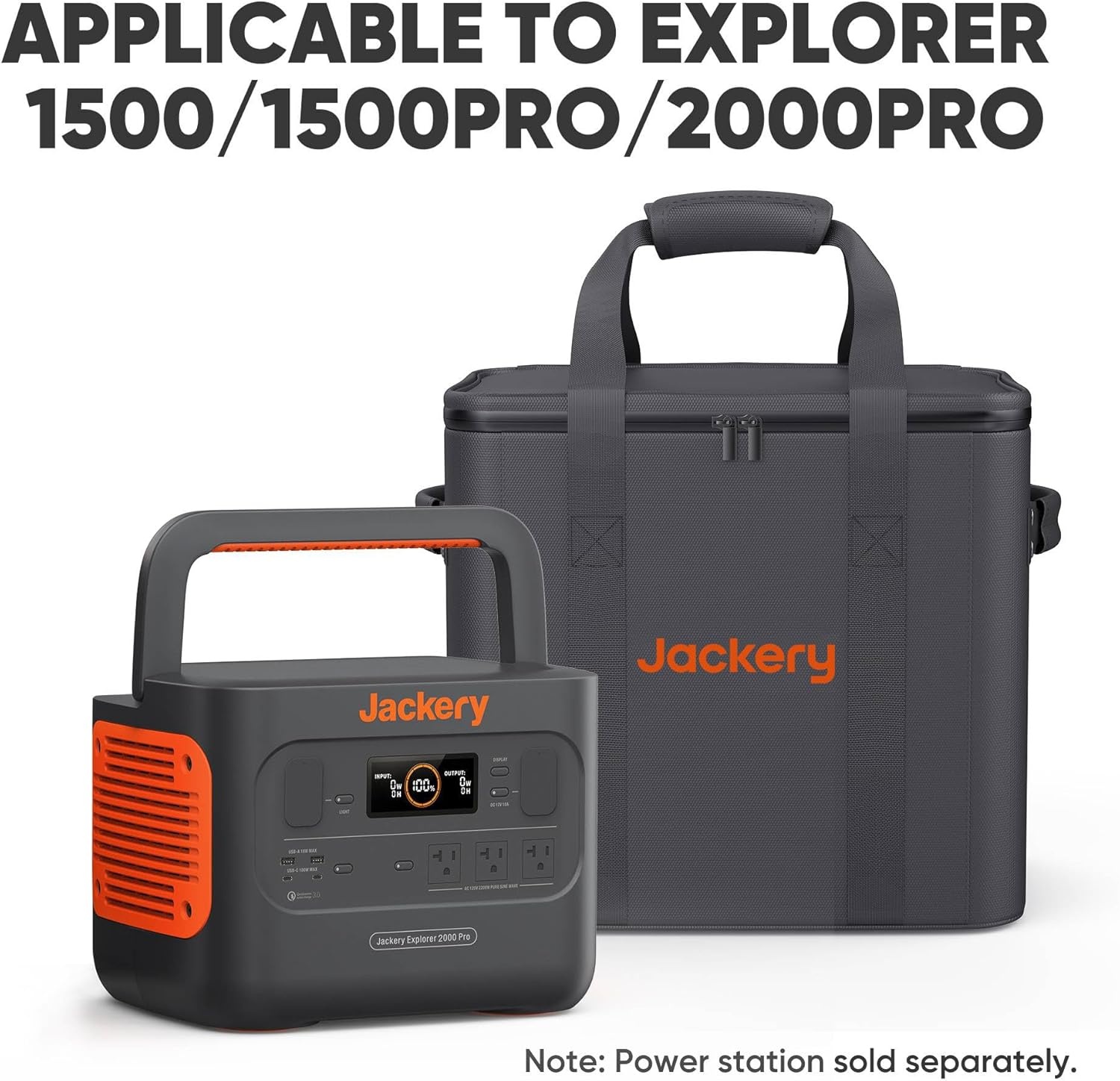 image:imageJackery Carrying Case Bag L Size for Explorer 1000 Plus15001500 Pro2000 Pro Plus Portable Power Station Black Power Station Not IncludedL