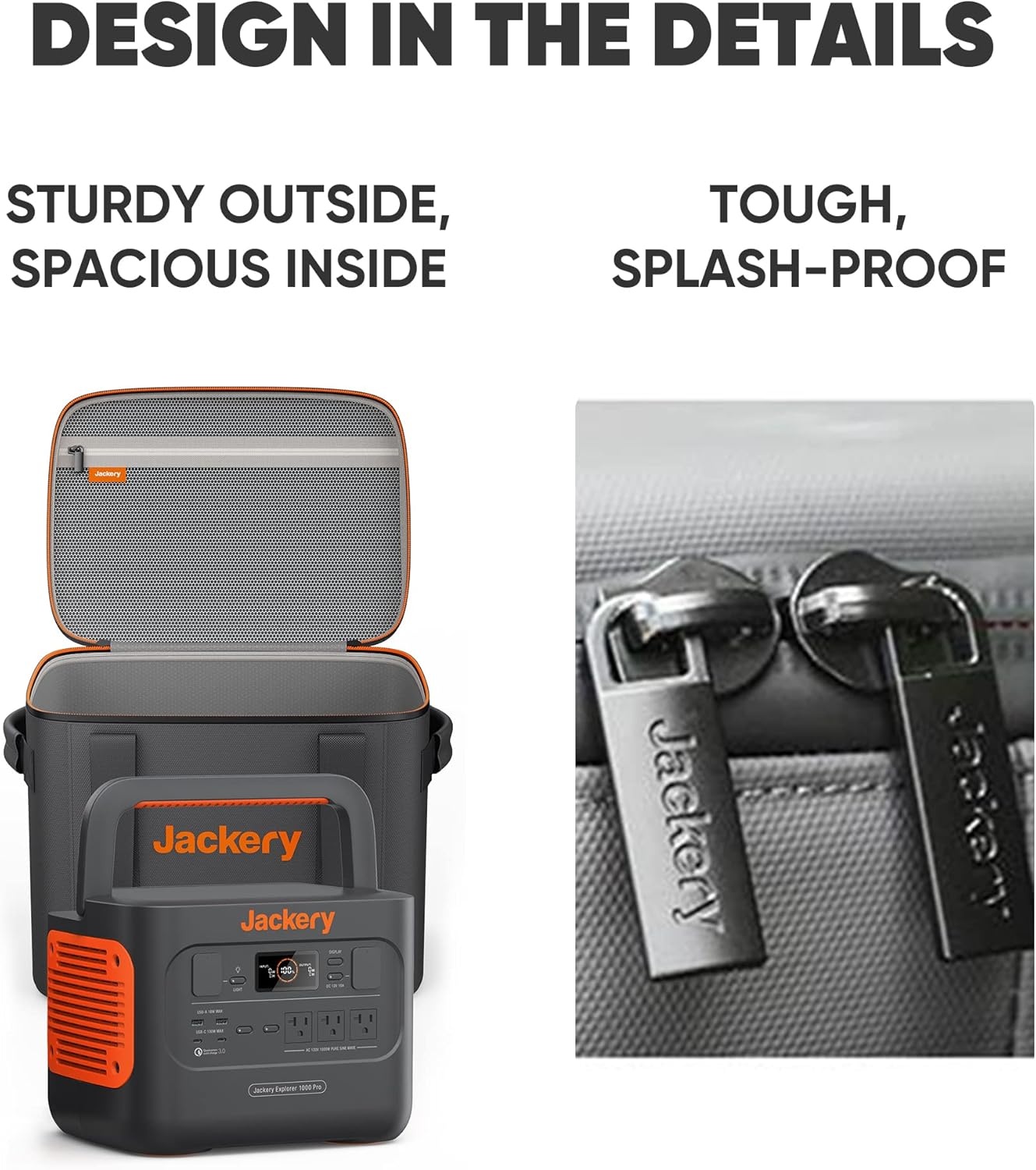 image:imageJackery Carrying Case Bag L Size for Explorer 1000 Plus15001500 Pro2000 Pro Plus Portable Power Station Black Power Station Not IncludedM