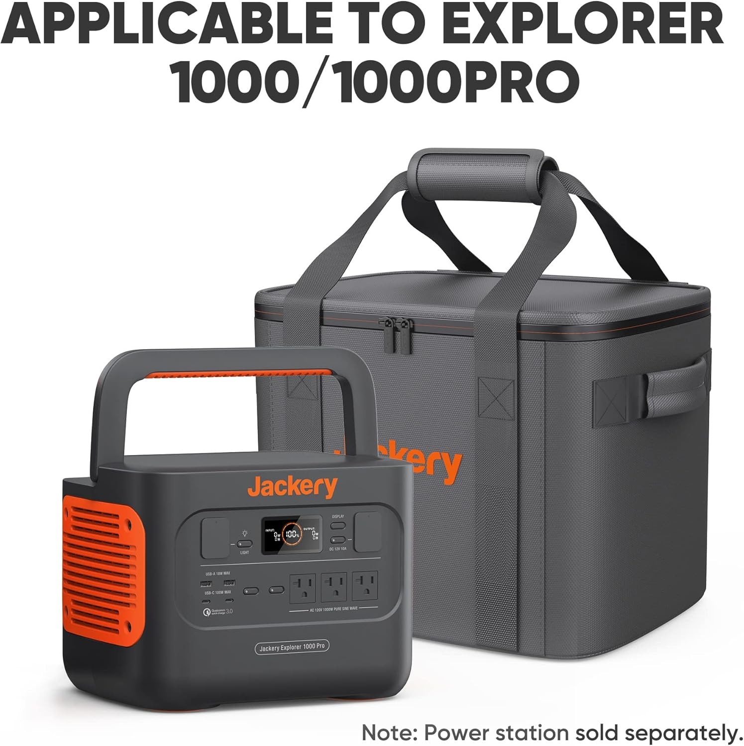 image:imageJackery Carrying Case Bag L Size for Explorer 1000 Plus15001500 Pro2000 Pro Plus Portable Power Station Black Power Station Not IncludedM