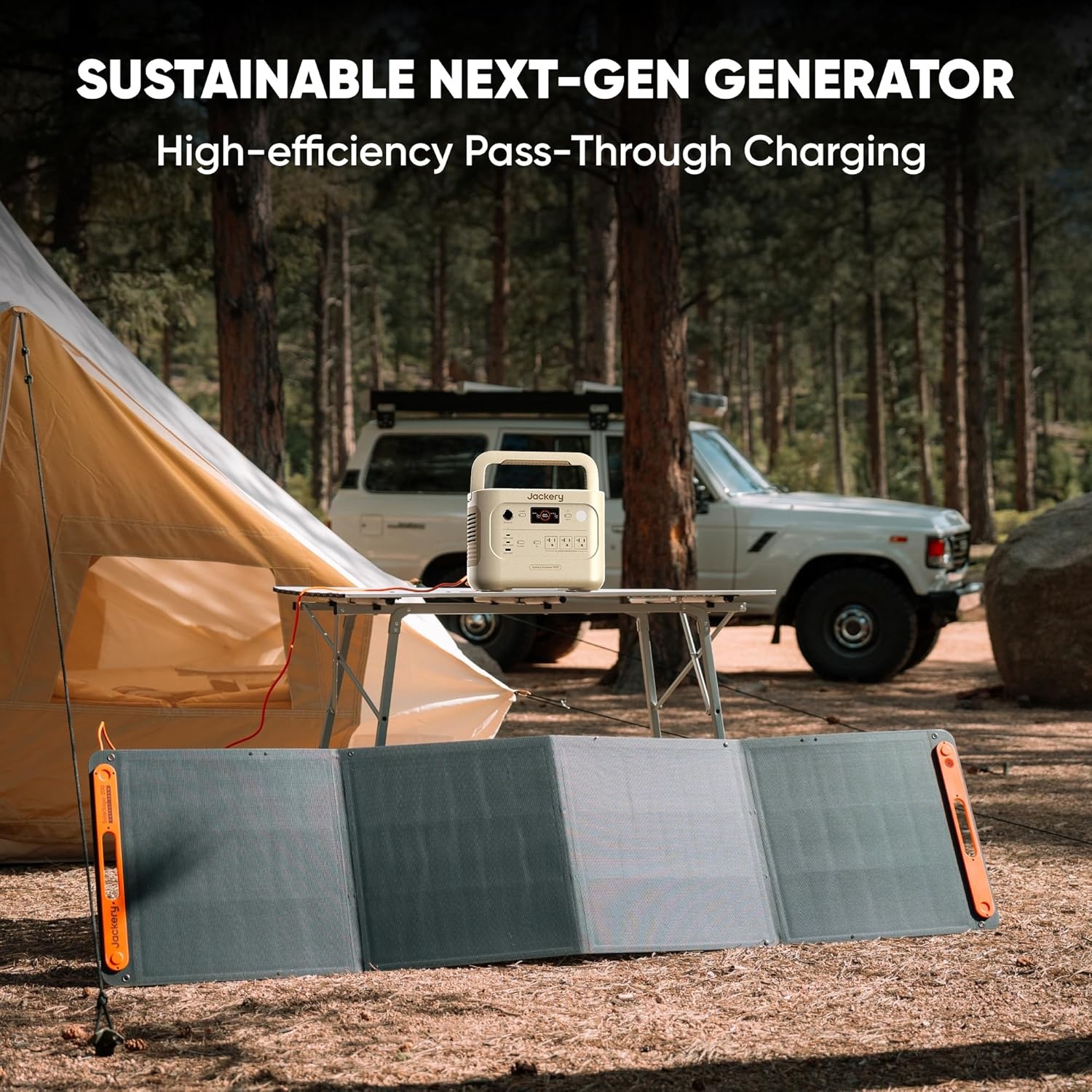 image:imageJackery Explorer 1000 v2 Portable Power Station1070Wh LiFePO4 Battery1500W AC100W USBC Output 1 Hr Fast Charge Solar Generator for CampingEmergency RV OffGrid LivingSolar Panel OptionalE1000v2100W Lightx2Dune White