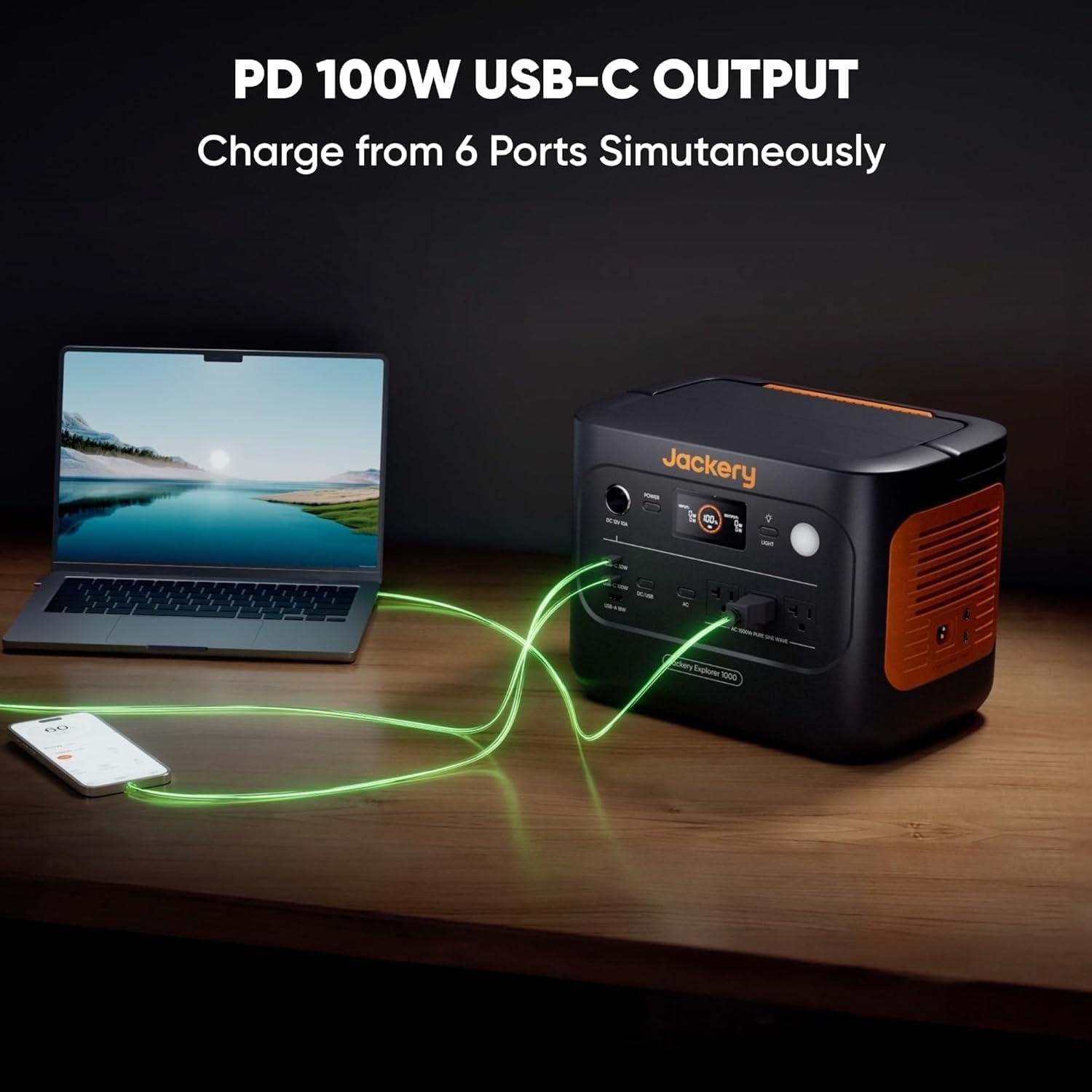 image:imageJackery Explorer 1000 v2 Portable Power Station1070Wh LiFePO4 Battery1500W AC100W USBC Output 1 Hr Fast Charge Solar Generator for CampingEmergency RV OffGrid LivingSolar Panel OptionalE1000v2102W Fast Charger