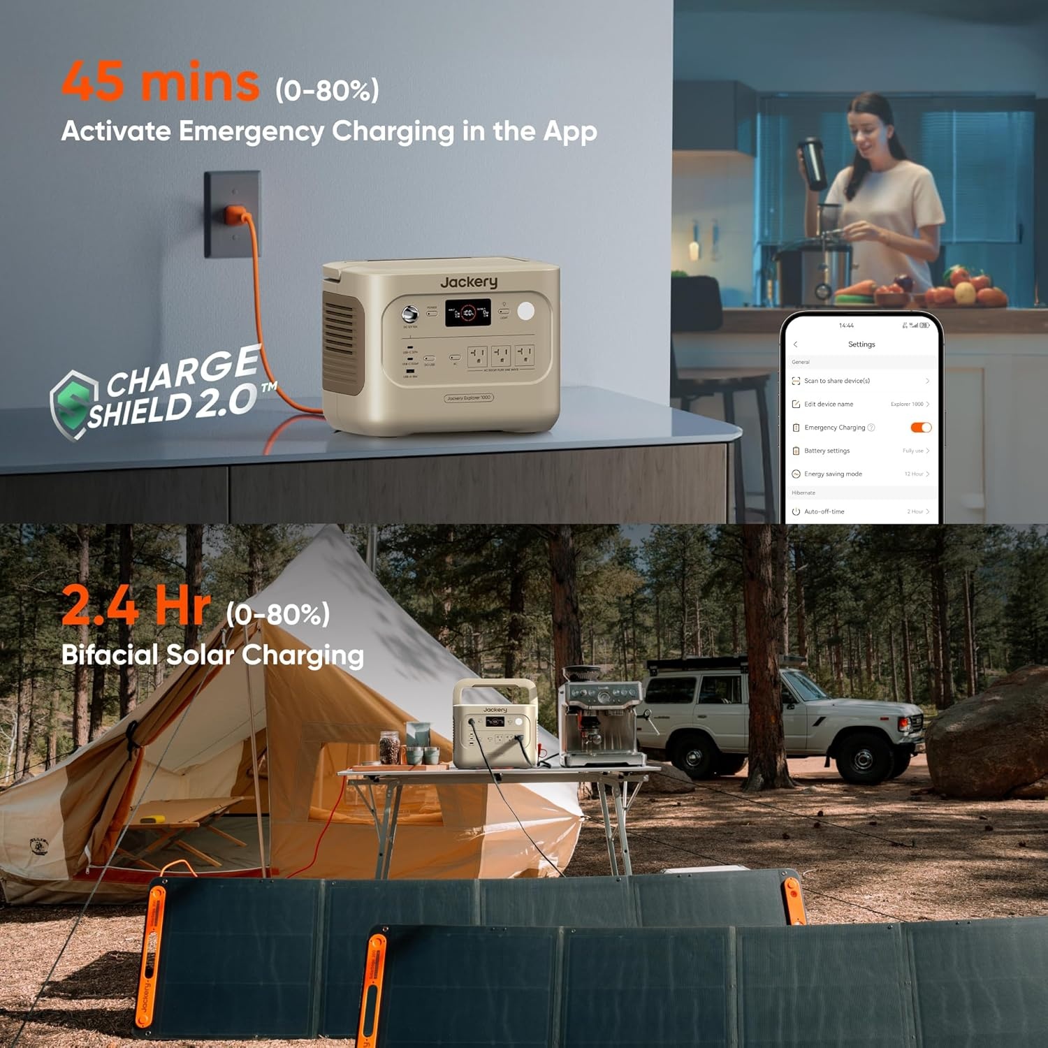 image:imageJackery Explorer 1000 v2 Portable Power Station1070Wh LiFePO4 Battery1500W AC100W USBC Output 1 Hr Fast Charge Solar Generator for CampingEmergency RV OffGrid LivingSolar Panel OptionalE1000v2200WDune White