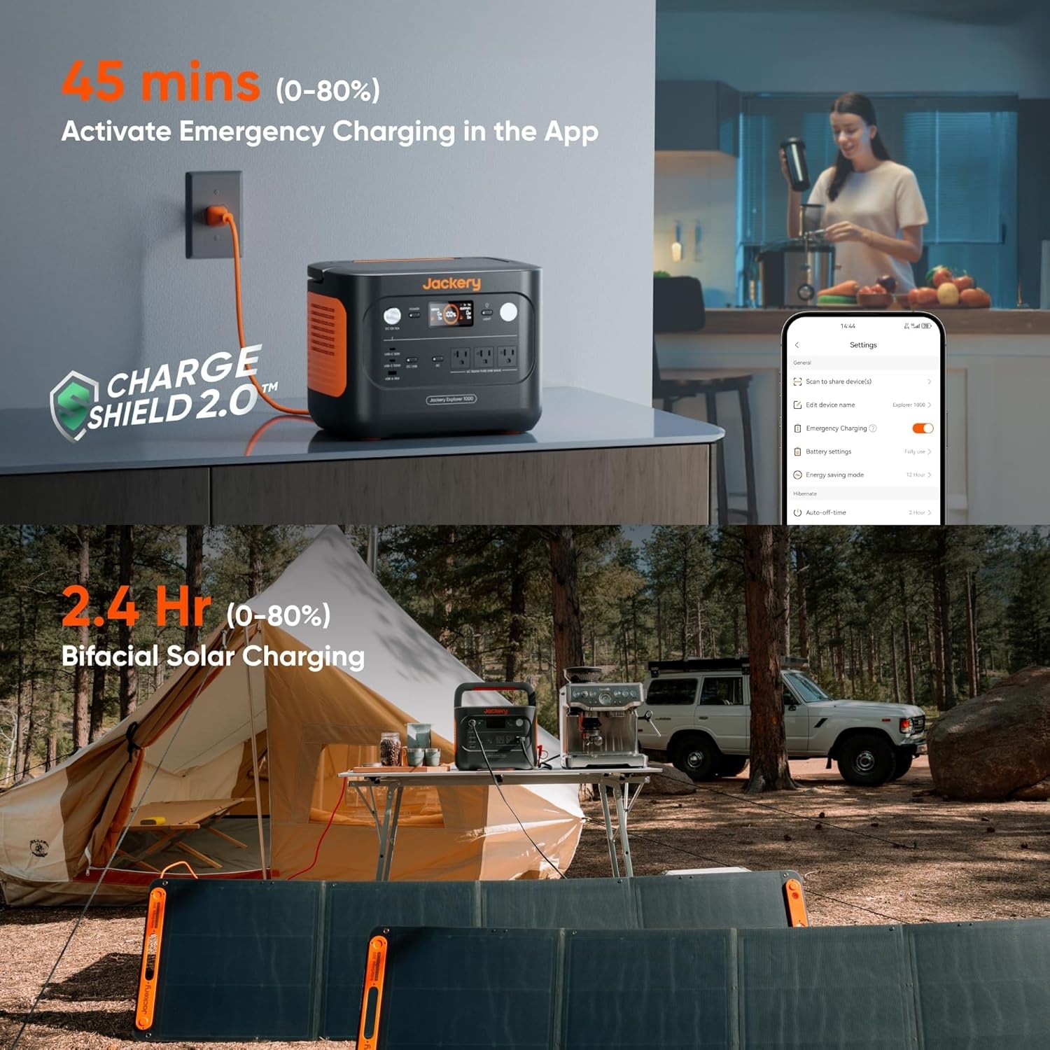 image:imageJackery Explorer 1000 v2 Portable Power Station1070Wh LiFePO4 Battery1500W AC100W USBC Output 1 Hr Fast Charge Solar Generator for CampingEmergency RV OffGrid LivingSolar Panel OptionalE1000v2Carrying Bag