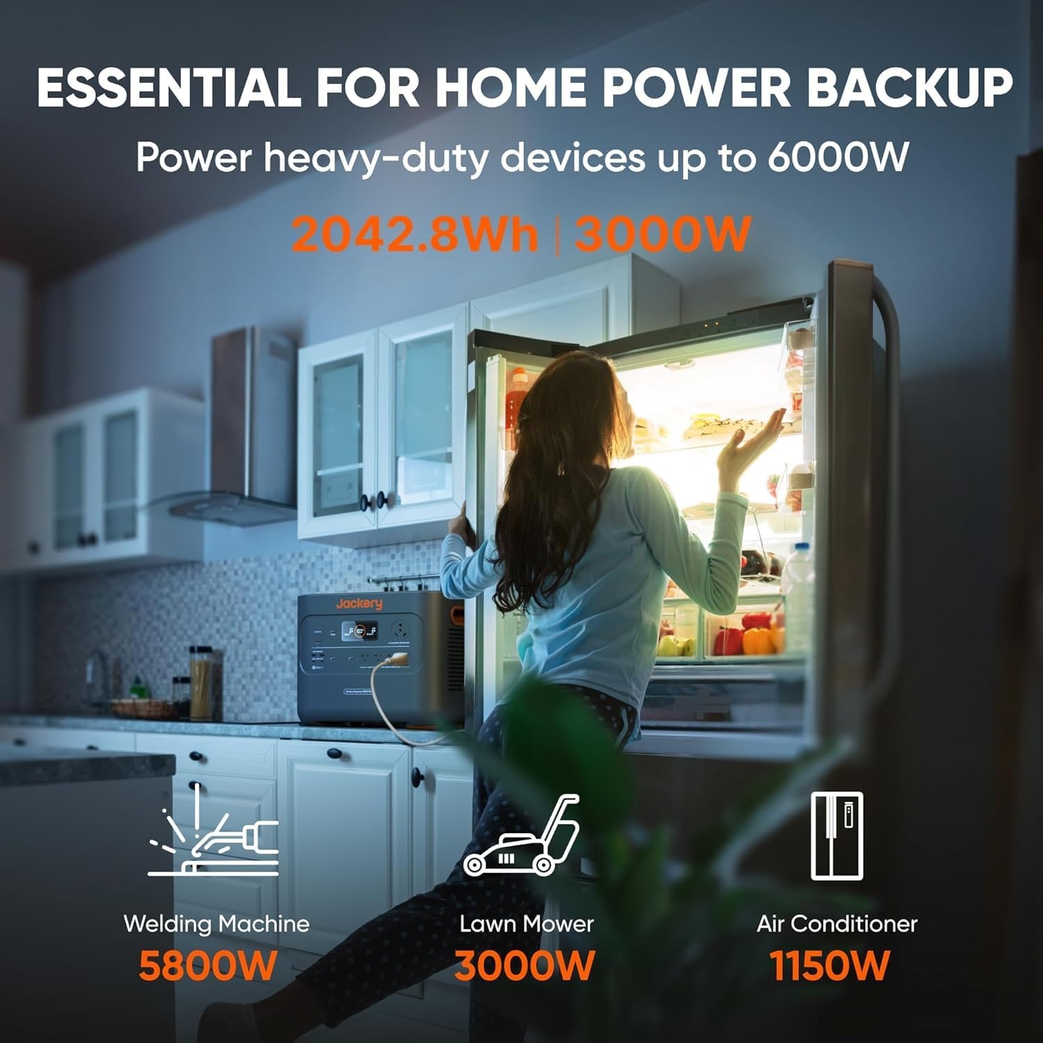 image:imageJackery Explorer 2000 Plus Portable Power Station 2042Wh LiFePO4 Solar Generator 3000W AC Output Expandable to 24kWh UPS Home Backup for Emergency Camping RV OffGridSolar Panel OptionalExplorer 2000 Plus