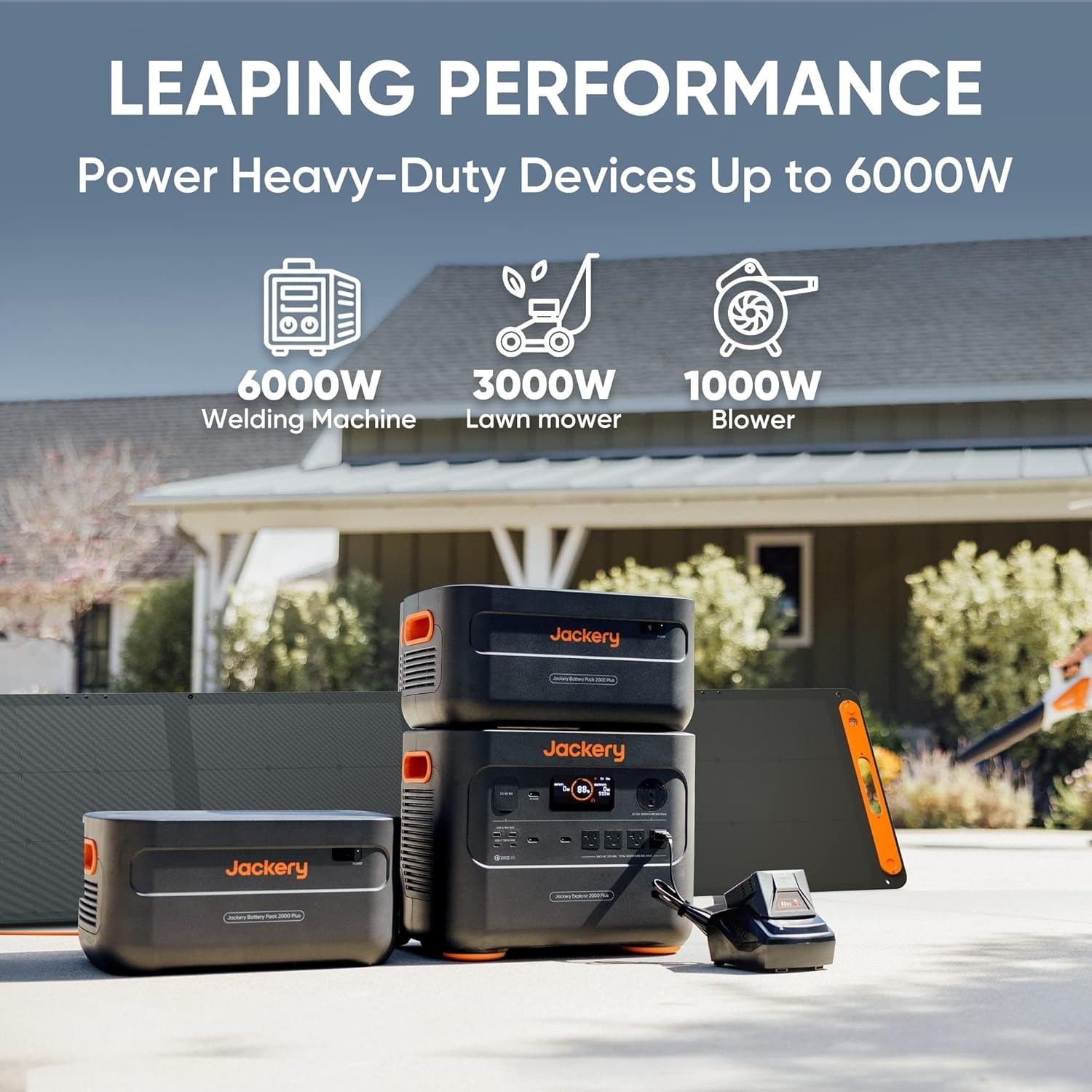 image:imageJackery Explorer 2000 Plus Portable Power Station 2042Wh LiFePO4 Solar Generator 3000W AC Output Expandable to 24kWh UPS Home Backup for Emergency Camping RV OffGridSolar Panel OptionalExplorer 2000 PlusEBx2200Wx2