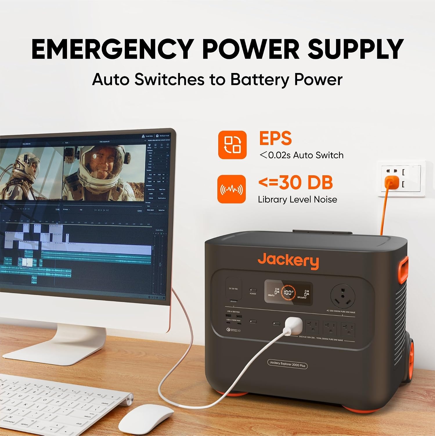 image:imageJackery Explorer 2000 Plus Portable Power Station 2042Wh LiFePO4 Solar Generator 3000W AC Output Expandable to 24kWh UPS Home Backup for Emergency Camping RV OffGridSolar Panel OptionalExplorer 2000 Plus200Wx2
