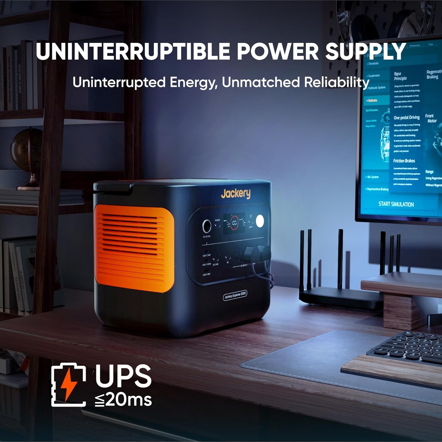 image:imageJackery Explorer 2000 v2 Portable Power Station with 2x200W Solar Panels 2042Wh LiFePo4 Battery 2200W Solar Generator 20ms UPS USBC PD 100W Fast Charging for Power Outages Emergencies CampingE2000v2100Wx2