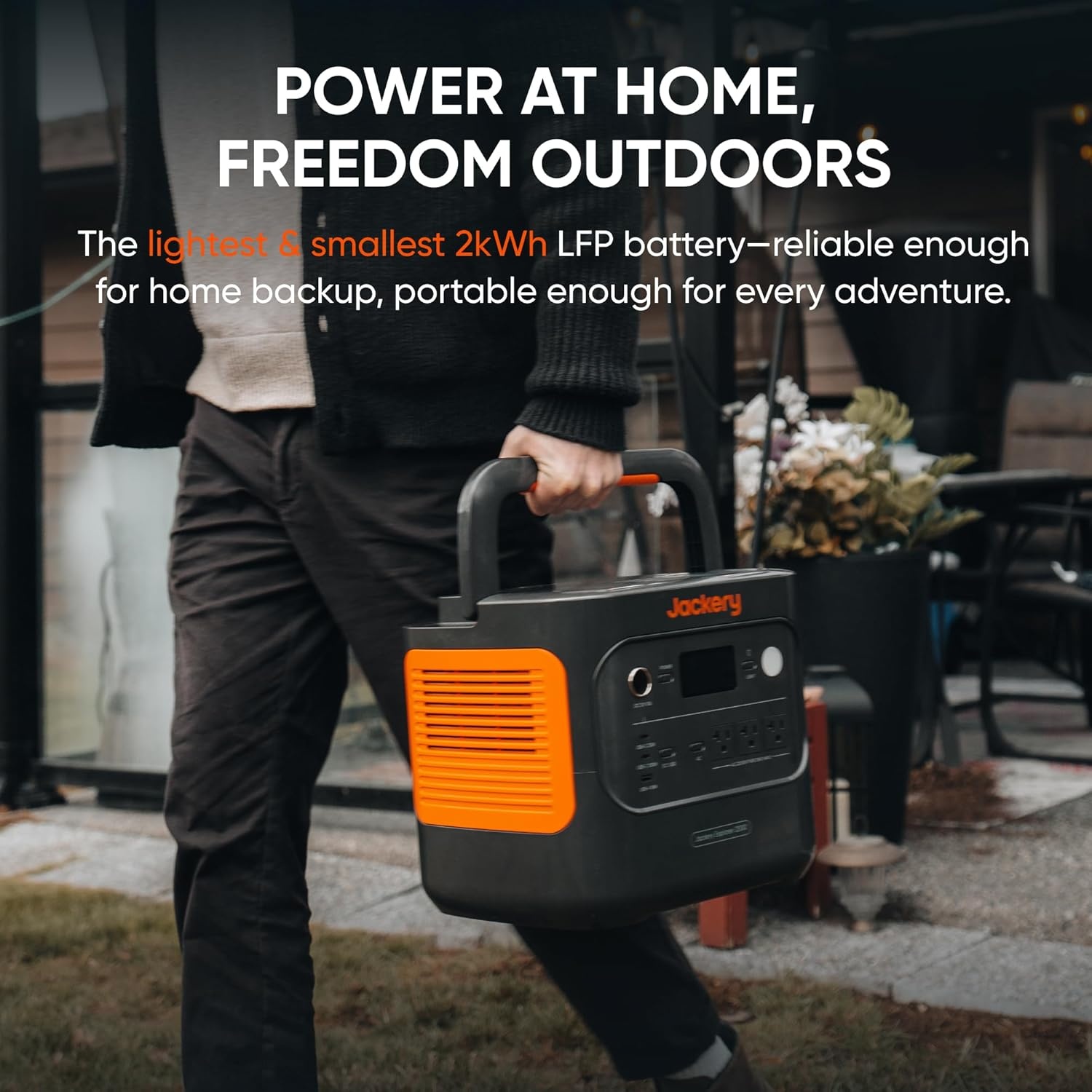 image:imageJackery Explorer 2000 v2 Portable Power Station with 2x200W Solar Panels 2042Wh LiFePo4 Battery 2200W Solar Generator 20ms UPS USBC PD 100W Fast Charging for Power Outages Emergencies CampingExplorer 2000 v2