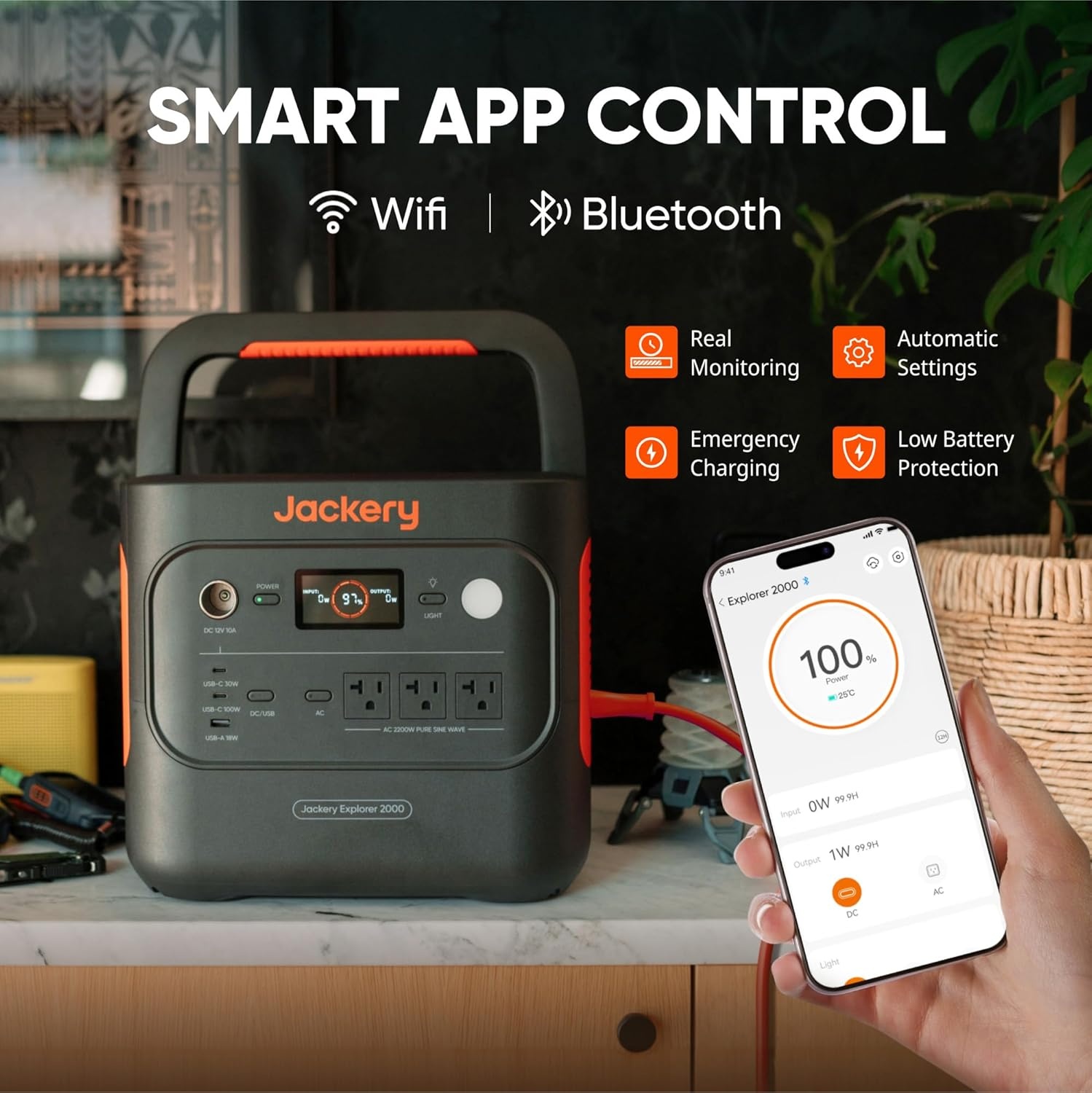 image:imageJackery Explorer 2000 v2 Portable Power Station with 2x200W Solar Panels 2042Wh LiFePo4 Battery 2200W Solar Generator 20ms UPS USBC PD 100W Fast Charging for Power Outages Emergencies CampingExplorer 2000 v2