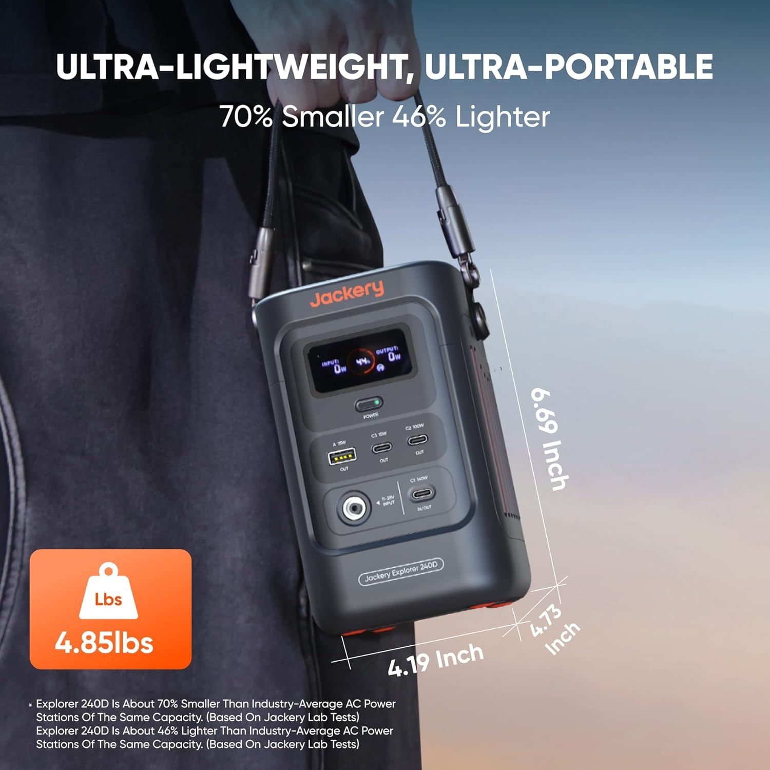 image:imageJackery Explorer 240D Power Bank with 40W Solar Panel 256Wh LiFePO4 Battery Portable Power Station 200W DC Output with 40W Air Solar PanelE240D102W Fast Charger