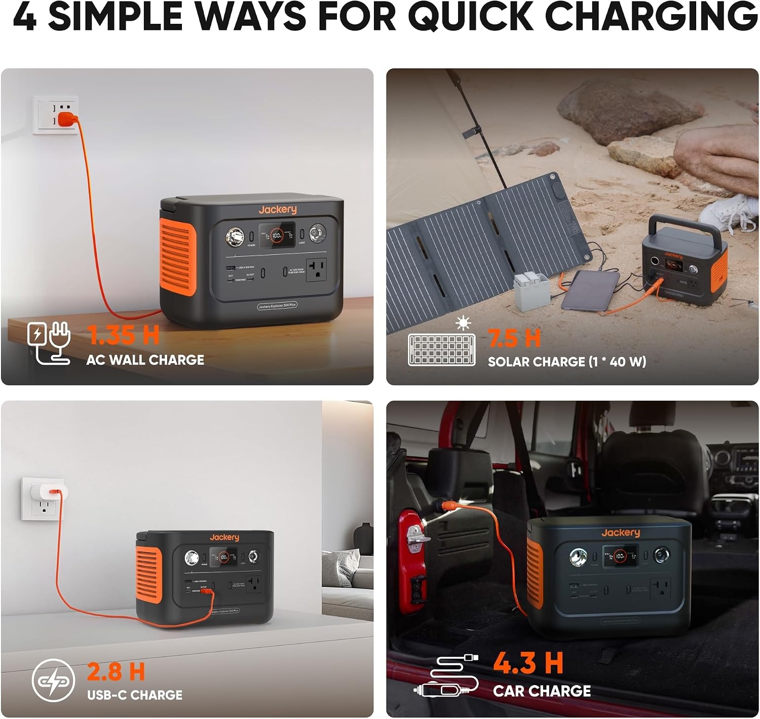 image:imageJackery Explorer 300 Plus Portable Power Station 288Wh Backup LiFePO4 Battery 300W AC Outlet 375 KG Solar Generator for RV Outdoors Camping Traveling and Emergencies Solar Panel OptionalE300 Plus