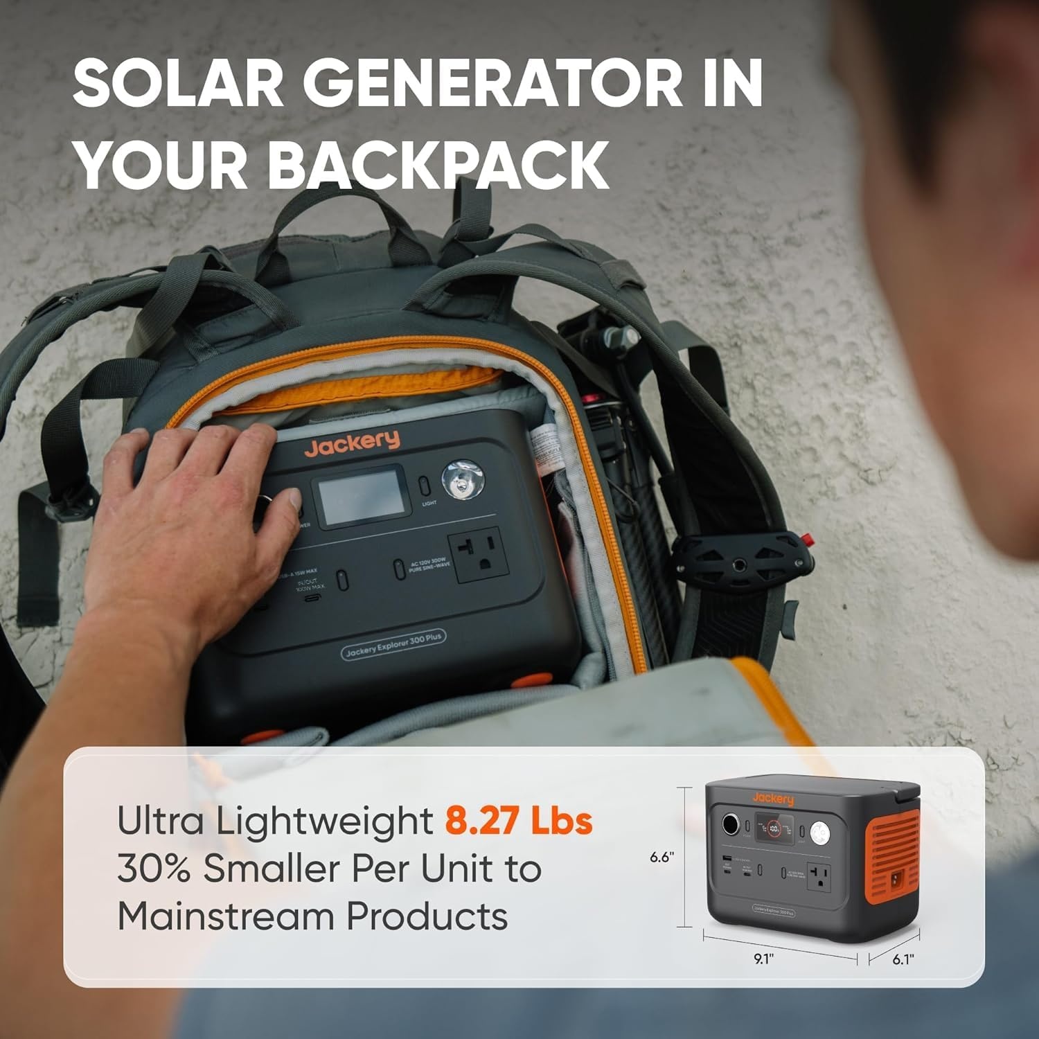 image:imageJackery Explorer 300 Plus Portable Power Station 288Wh Backup LiFePO4 Battery 300W AC Outlet 375 KG Solar Generator for RV Outdoors Camping Traveling and Emergencies Solar Panel OptionalE300 Plus