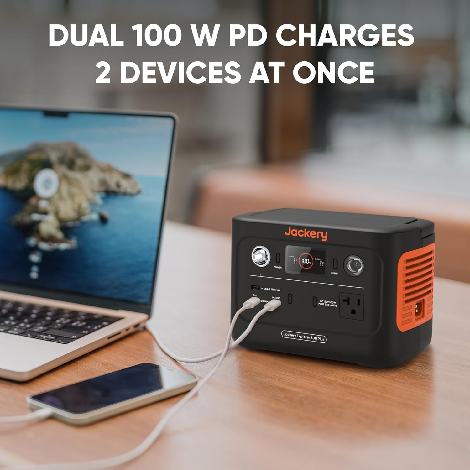 image:imageJackery Explorer 300 Plus Portable Power Station 288Wh Backup LiFePO4 Battery 300W AC Outlet 375 KG Solar Generator for RV Outdoors Camping Traveling and Emergencies Solar Panel OptionalE300 Plus