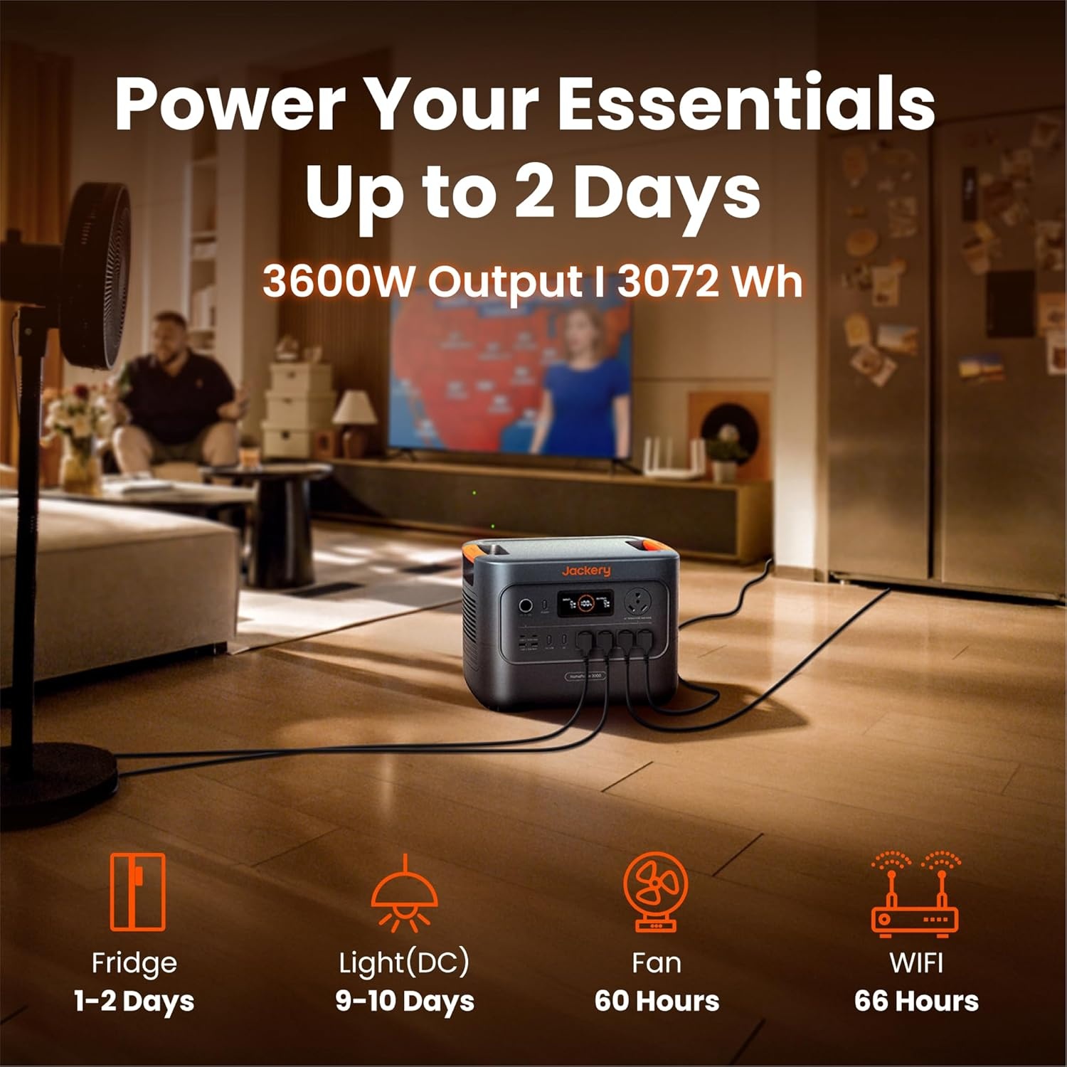 image:imageJackery HomePower 3000 Portable Power Station with 2X 200W Solar Panels 3600W Surge 7200W Output 3072Wh LFP Battery Solar Generator Essential Backup for Home Use Power Outage RV EmergenciesHomePower 30002x200W