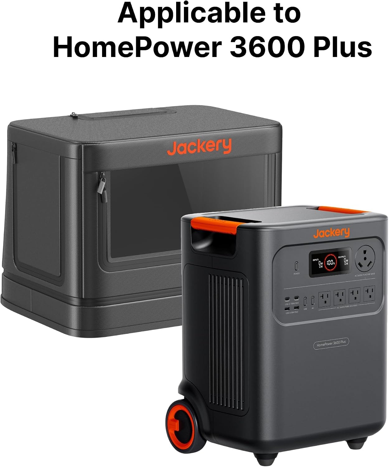 image:imageJackery HomePower 3600 Plus Protective Cover 600D Waterproof Storage Bag with Expandable Dual Zipper Fits 193 15 201 Power Station AbrasionResistant Case Power Station Not Included