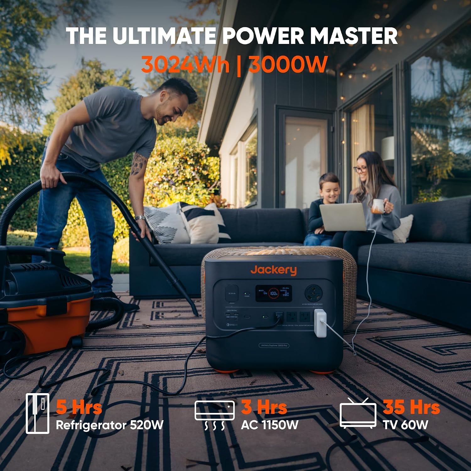 image:imageJackery Portable Power Station Explorer 3000 Pro Solar Generator with 3024Wh 2x100W PD Ports 24H Full Charge Compatible with SolarSagas for Home Backup RV Offgrid Solar Panel Optional