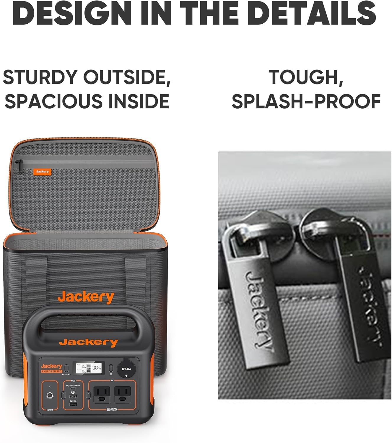 image:imageJackery Solar Generator 300 292Wh Backup LiFePO4 Battery with 1XSolar Panel SolarSaga 100W 300W Pure Sine Wave AC Outlet for RV Outdoors Camping Travel BlackoutE300Carrying Bag