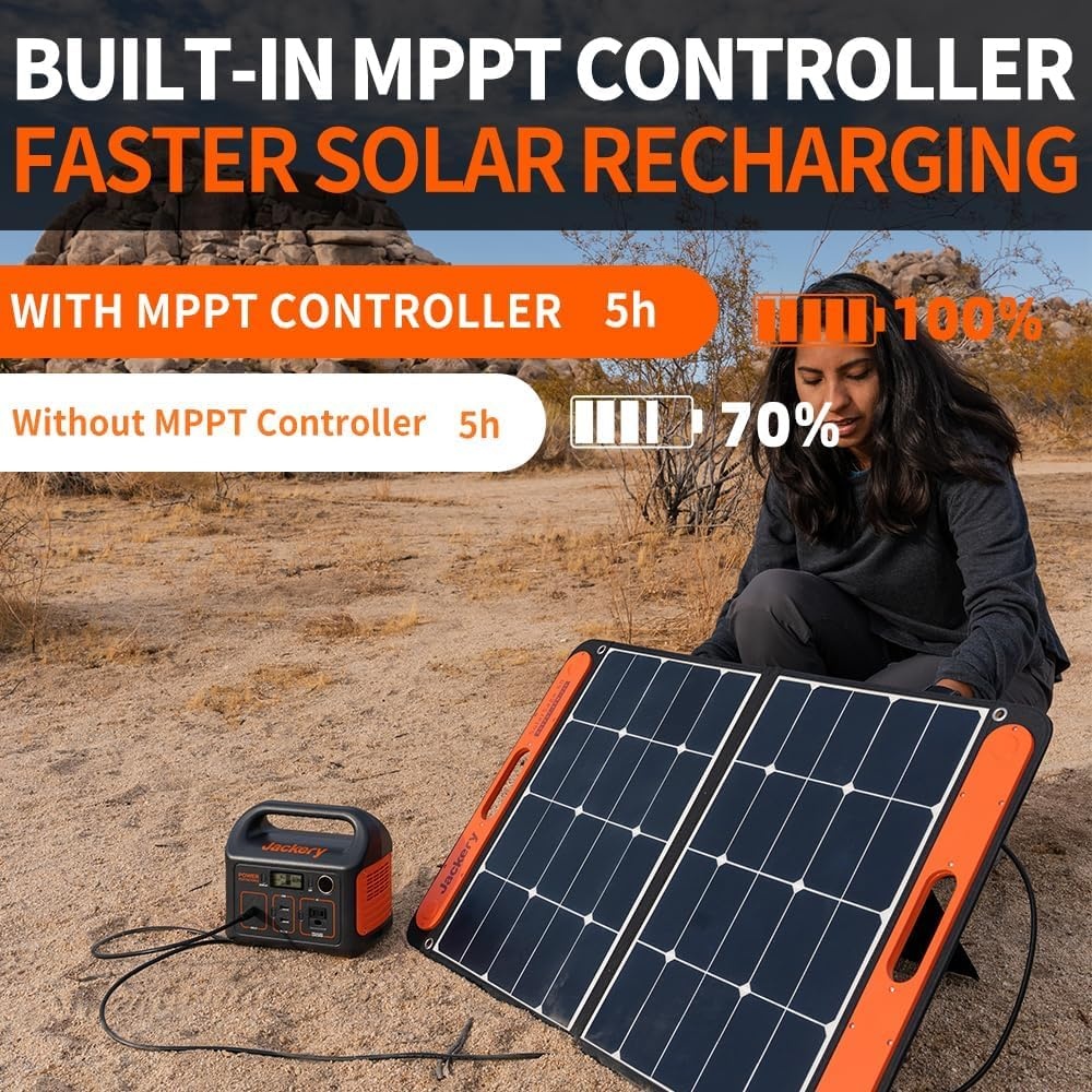 image:imageJackery Solar Generator 300 292Wh Backup LiFePO4 Battery with 1XSolar Panel SolarSaga 100W 300W Pure Sine Wave AC Outlet for RV Outdoors Camping Travel BlackoutE290