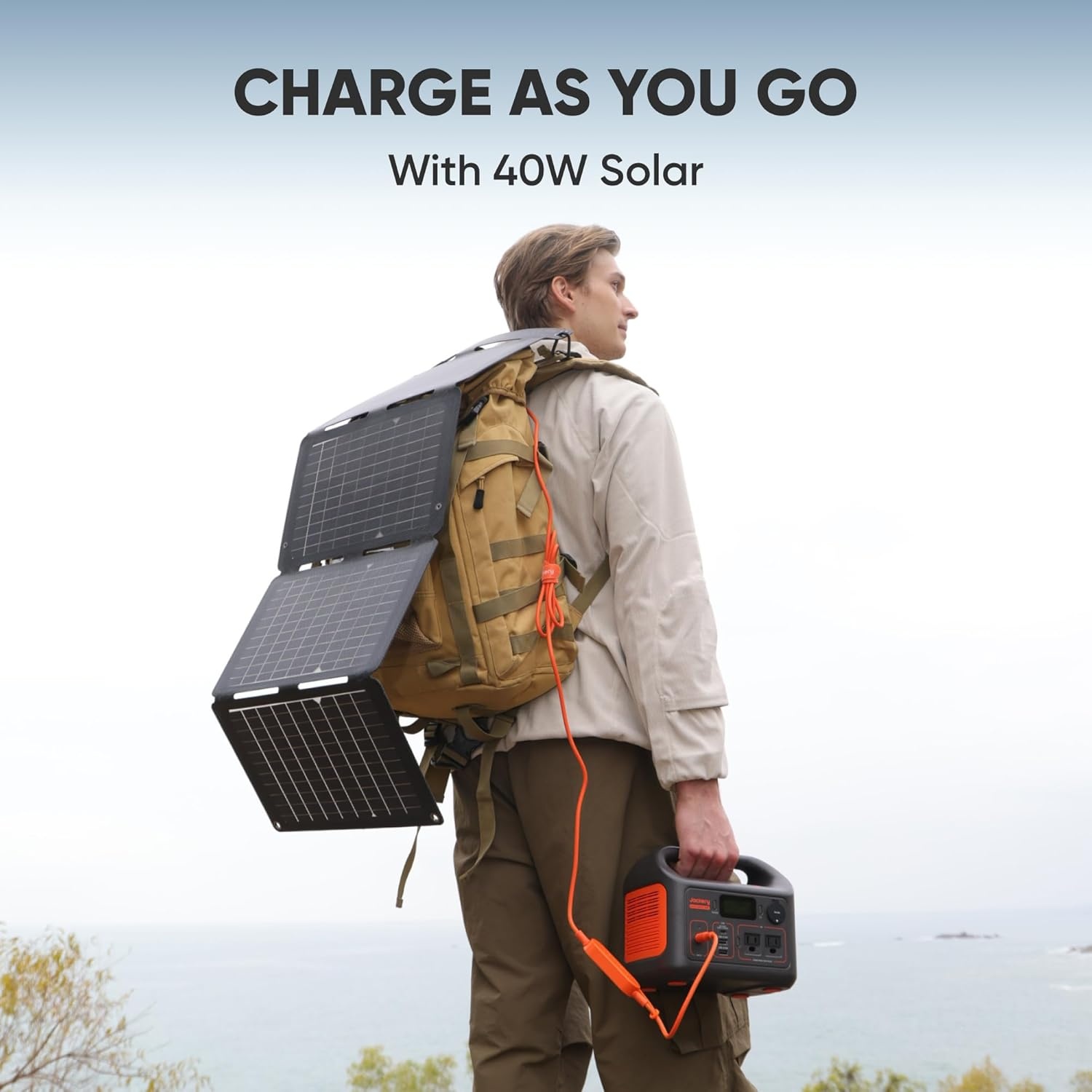 image:imageJackery Solar Generator 300 292Wh Backup LiFePO4 Battery with 1XSolar Panel SolarSaga 100W 300W Pure Sine Wave AC Outlet for RV Outdoors Camping Travel BlackoutE30040W