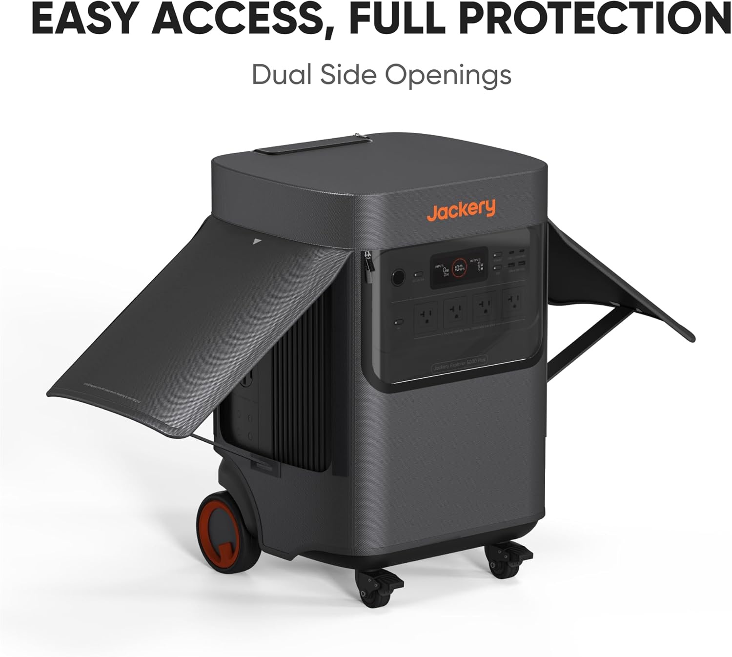 image:imageJackery Solar Generator 5000 Plus Protective Cover Water Resistant and Dust Proof Dual Side Openings IPX4 Rating