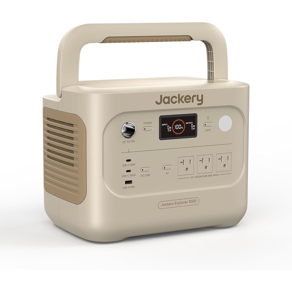 image:imageJackery Explorer 1000 v2 Portable Power Station1070Wh LiFePO4 Battery1500W AC100W USBC Output 1 Hr Fast Charge Solar Generator for CampingEmergency RV OffGrid LivingSolar Panel OptionalE1000v2Dune White