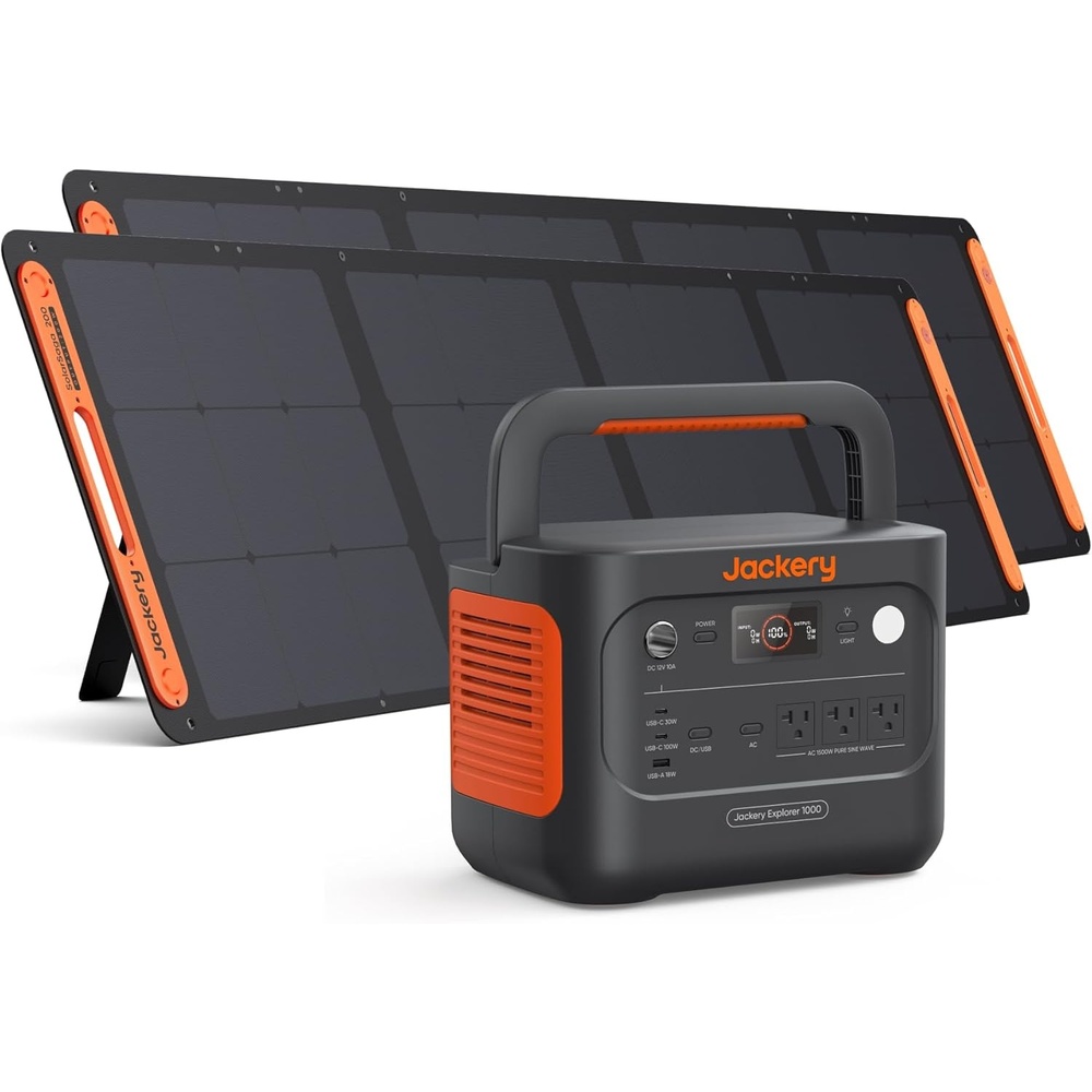 image:imageJackery Explorer 1000 v2 Portable Power Station1070Wh LiFePO4 Battery1500W AC100W USBC Output 1 Hr Fast Charge Solar Generator for CampingEmergency RV OffGrid LivingSolar Panel OptionalE1000v2200Wx2