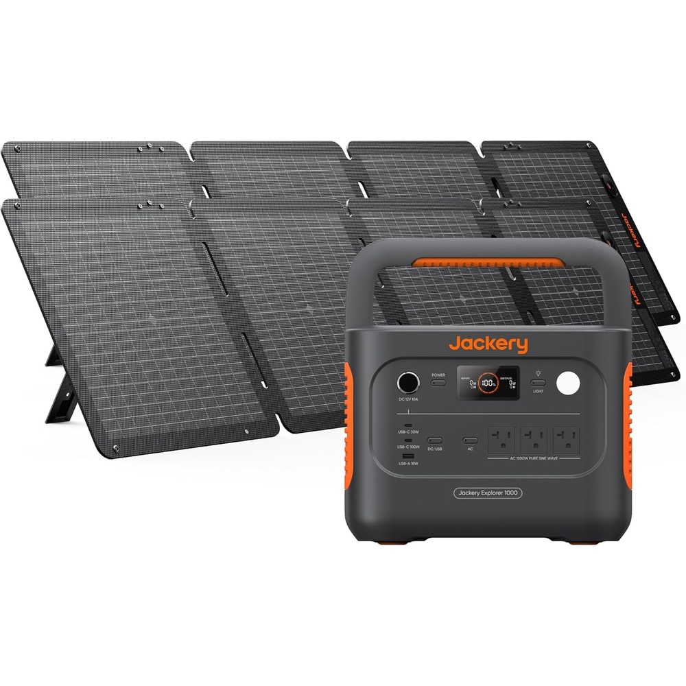 image:imageJackery Explorer 1000 v2 Portable Power Station1070Wh LiFePO4 Battery1500W AC100W USBC Output 1 Hr Fast Charge Solar Generator for CampingEmergency RV OffGrid LivingSolar Panel OptionalE1000v2100Wx2
