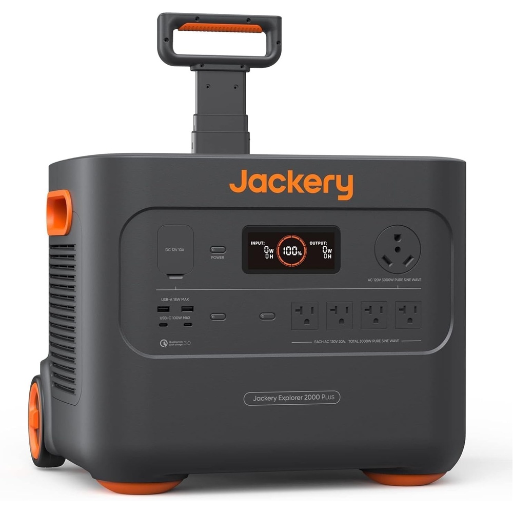 image:imageJackery Explorer 2000 Plus Portable Power Station 2042Wh LiFePO4 Solar Generator 3000W AC Output Expandable to 24kWh UPS Home Backup for Emergency Camping RV OffGridSolar Panel OptionalExplorer 2000 Plus