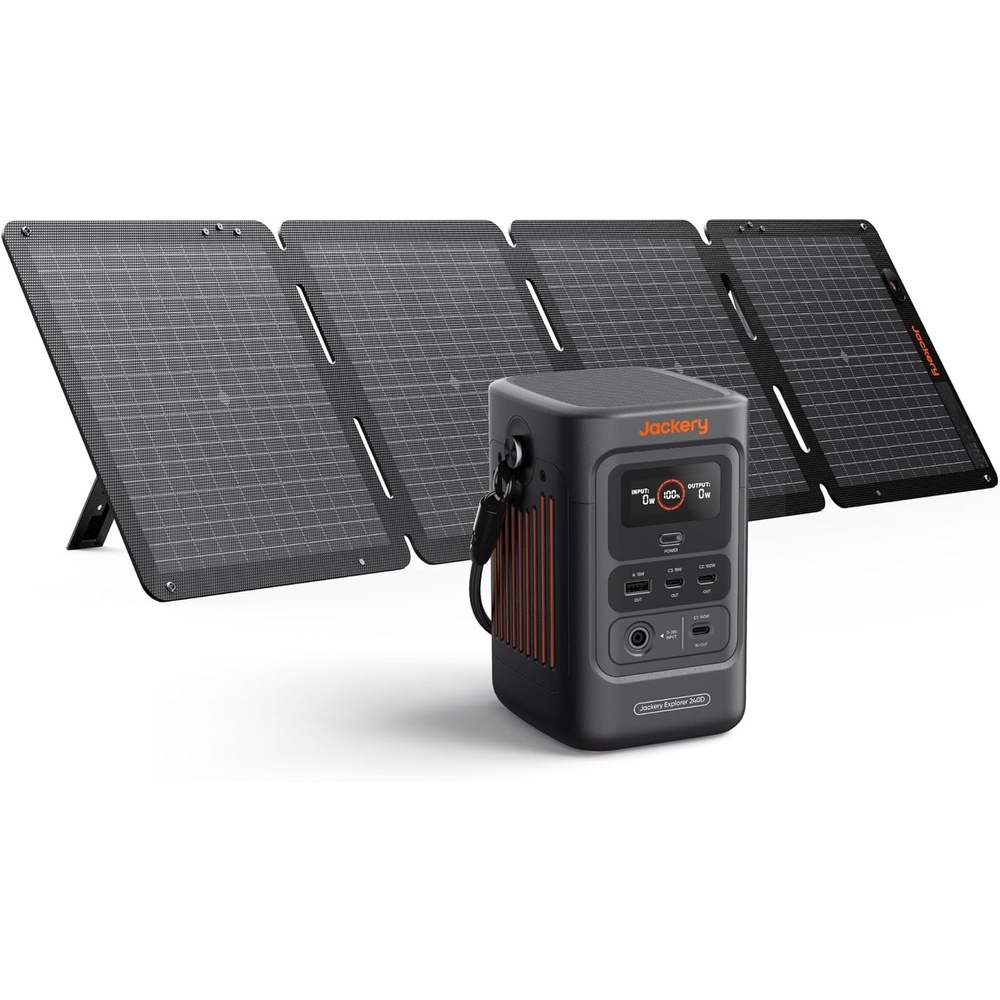 image:imageJackery Explorer 240D Power Bank with 40W Solar Panel 256Wh LiFePO4 Battery Portable Power Station 200W DC Output with 40W Air Solar PanelE240D100W