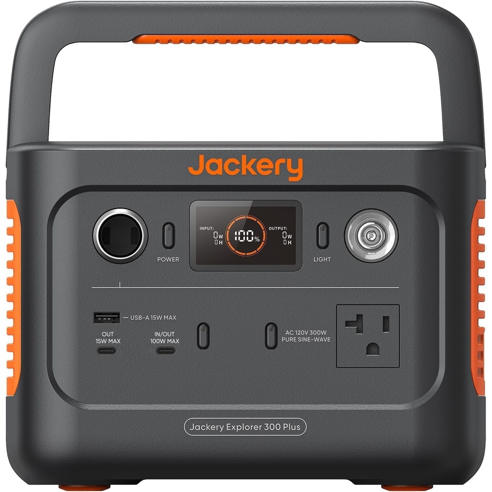 image:imageJackery Explorer 300 Plus Portable Power Station 288Wh Backup LiFePO4 Battery 300W AC Outlet 375 KG Solar Generator for RV Outdoors Camping Traveling and Emergencies Solar Panel OptionalE300 Plus