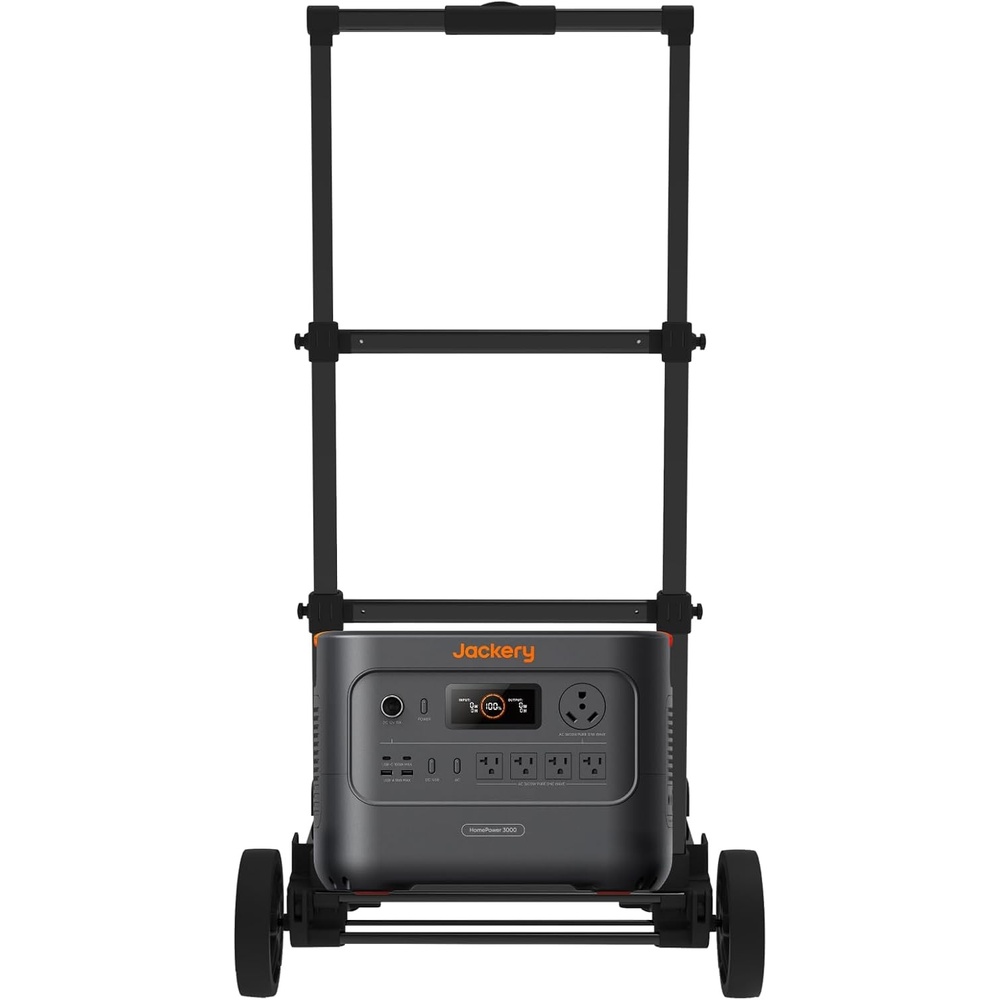 image:imageJackery HomePower 3000 Portable Power Station with 2X 200W Solar Panels 3600W Surge 7200W Output 3072Wh LFP Battery Solar Generator Essential Backup for Home Use Power Outage RV EmergenciesHomePower 3000Hand Truck
