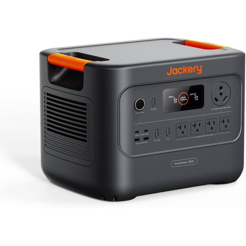image:imageJackery HomePower 3000 Portable Power Station with 2X 200W Solar Panels 3600W Surge 7200W Output 3072Wh LFP Battery Solar Generator Essential Backup for Home Use Power Outage RV EmergenciesHomePower 3000