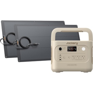 Jackery Explorer 1000 v2 Portable Power Station,1070Wh LiFePO4 Battery,1500W AC/100W USB-C Output, 1 Hr Fast Charge, Solar Generator for Camping,Emergency, RV, Off-Grid Living(Solar Panel Optional)(E1000v2+100W Lightx2(Dune White))