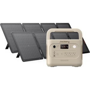 Jackery Explorer 1000 v2 Portable Power Station,1070Wh LiFePO4 Battery,1500W AC/100W USB-C Output, 1 Hr Fast Charge, Solar Generator for Camping,Emergency, RV, Off-Grid Living(Solar Panel Optional)(E1000v2+100Wx2(Dune White))