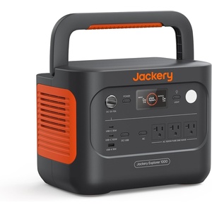 Jackery Explorer 1000 v2 Portable Power Station,1070Wh LiFePO4 Battery,1500W AC/100W USB-C Output, 1 Hr Fast Charge, Solar Generator for Camping,Emergency, RV, Off-Grid Living(Solar Panel Optional)(E1000v2)