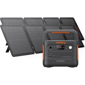 Jackery Explorer 1000 v2 Portable Power Station,1070Wh LiFePO4 Battery,1500W AC/100W USB-C Output, 1 Hr Fast Charge, Solar Generator for Camping,Emergency, RV, Off-Grid Living(Solar Panel Optional)(E1000v2+100Wx2)