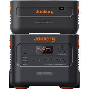 Jackery Explorer 2000 Plus Portable Power Station, 2042Wh LiFePO4 Solar Generator, 3000W AC Output, Expandable to 24kWh, UPS Home Backup for Emergency Camping RV Off-Grid(Solar Panel Optional)(Explorer 2000 Plus+Battery Pack 2000 Plus)