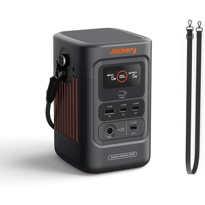 Jackery Explorer 240D Power Bank with 40W Solar Panel, 256Wh LiFePO4 Battery Portable Power Station, 200W DC Output with 40W Air Solar Panel(E240D + Adjustable Strap)