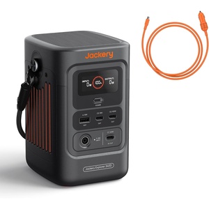 Jackery Explorer 240D Power Bank with 40W Solar Panel, 256Wh LiFePO4 Battery Portable Power Station, 200W DC Output with 40W Air Solar Panel(E240D + Car Charger Cable (DC8020))
