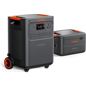 Jackery HomePower 3600 Plus Portable Power Station with 2x 200W Solar Panels, 3600W AC Output, 3584Wh LFP Solar Generator, Expandable up to 21kWh, Essential Home Backup for Home Use, Emergencies, RV(HomePower 3600 Plus+EB)