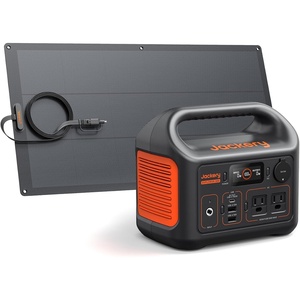 Jackery Solar Generator 300, 292Wh Backup LiFePO4 Battery with 1XSolar Panel SolarSaga 100W, 300W Pure Sine Wave AC Outlet for RV Outdoors Camping Travel Blackout(E300+100W Light)