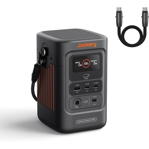 Jackery Solar Generator 300, 292Wh Backup LiFePO4 Battery with 1XSolar Panel SolarSaga 100W, 300W Pure Sine Wave AC Outlet for RV Outdoors Camping Travel Blackout(Explorer 240D)