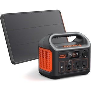 Jackery Solar Generator 300, 292Wh Backup LiFePO4 Battery with 1XSolar Panel SolarSaga 100W, 300W Pure Sine Wave AC Outlet for RV Outdoors Camping Travel Blackout(E300+100W Prime)