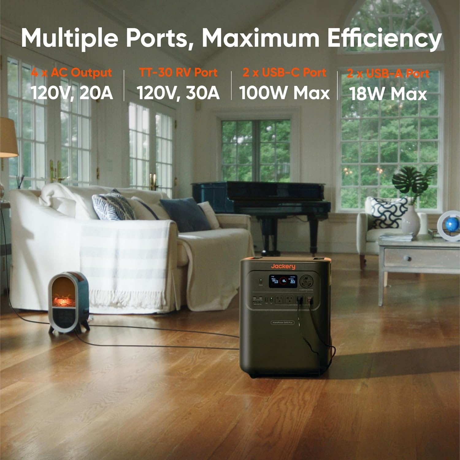 image:imageJackery HomePower 3600 Plus Portable Power Station with AC Cable 3600W AC Output 3584Wh LFP Solar Generator Expandable up to 21kWh Essential Home Backup for Home Use Solar Panel OptionalHomePower 3600 Plus500X